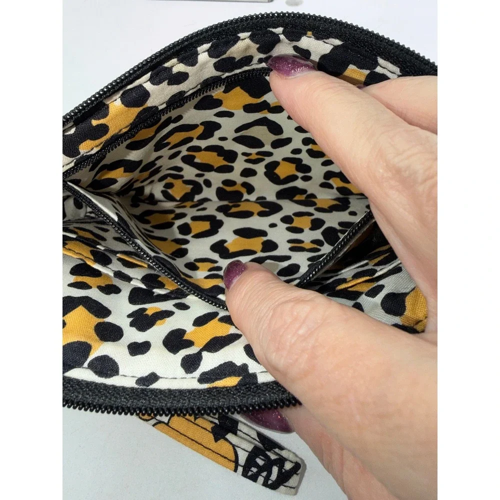 Vera Bradley Retired Go Wild Provencal Yellow Floral Leopard Quilted Turn Lock
